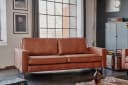 KAWOLA Sofa VILNIUS 2-3-Sitzer Lederfaserstoff Braun Bild 2