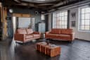 KAWOLA Sofa VILNIUS 2-3-Sitzer Lederfaserstoff Braun Bild 4