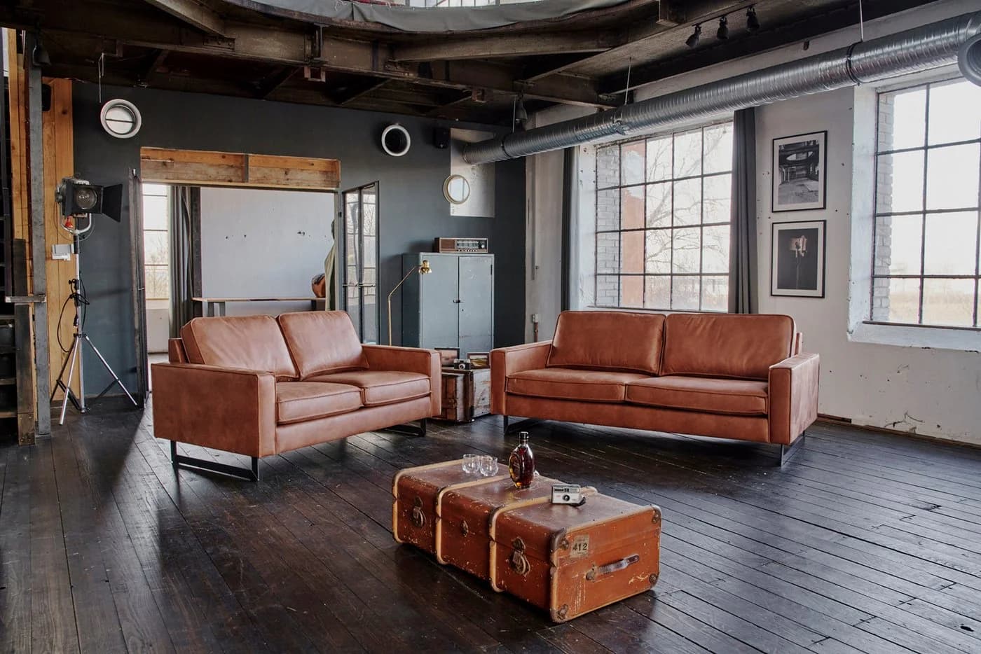 KAWOLA Sofa VILNIUS 2-3-Sitzer Lederfaserstoff Braun - Bild 4