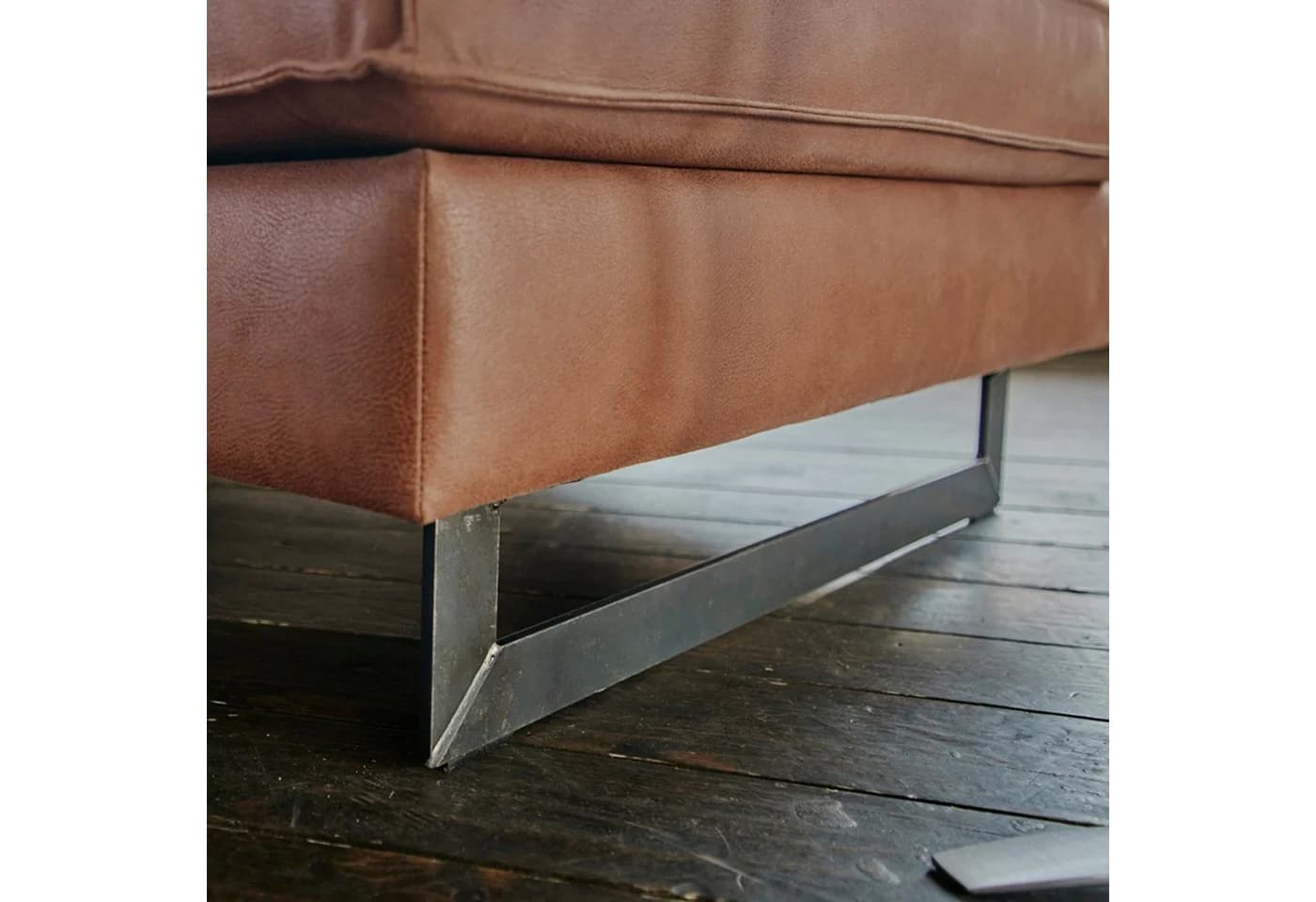 KAWOLA Sofa VILNIUS 2-3-Sitzer Lederfaserstoff Braun - Bild 5