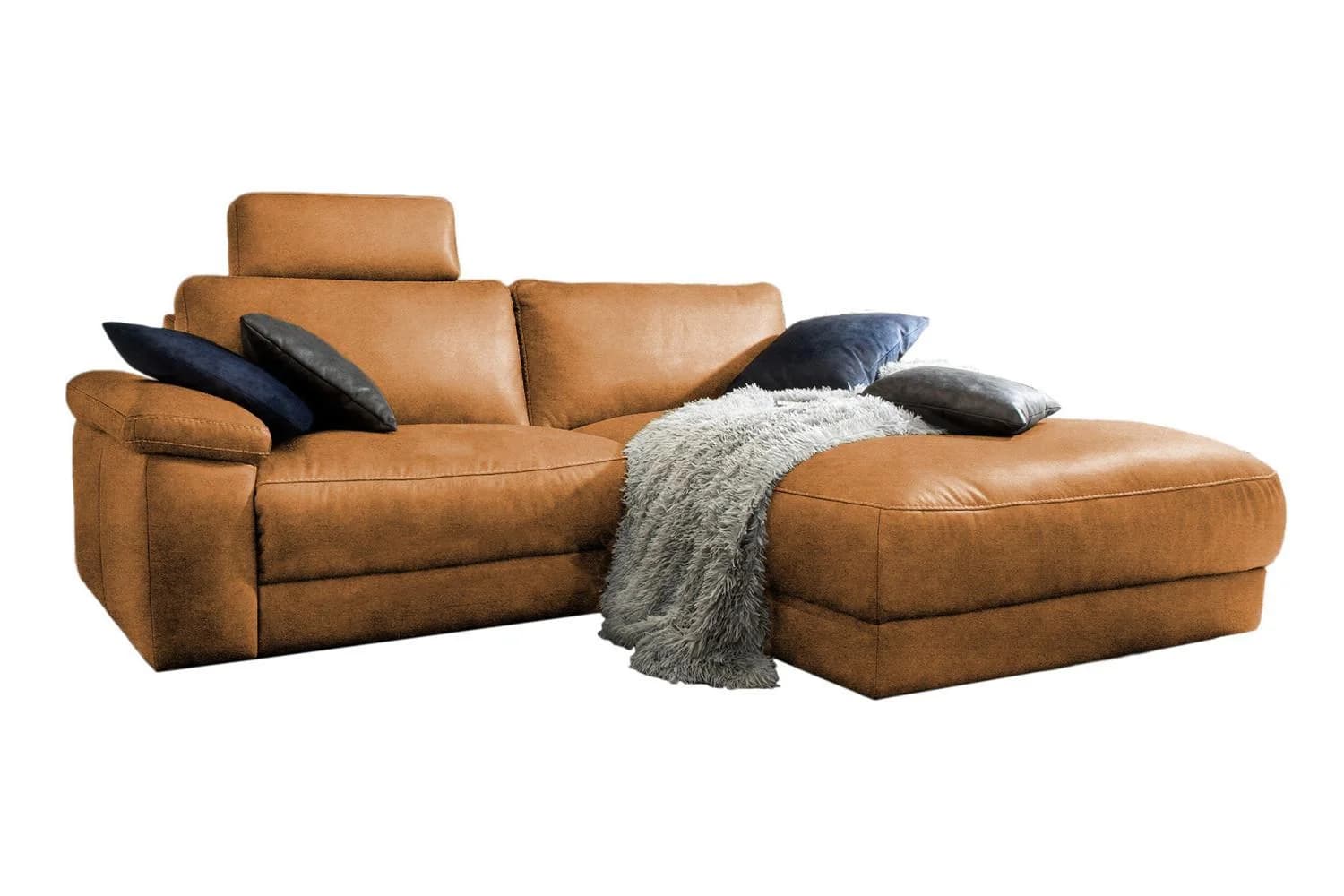 KAWOLA Ecksofa mit motorisierter Relaxfunktion, Braun, Webstoff