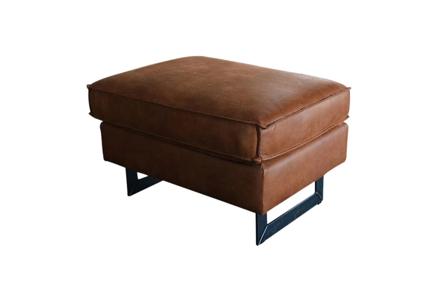 KAWOLA Hocker VILNIUS Polsterhocker Kunstleder Cognac