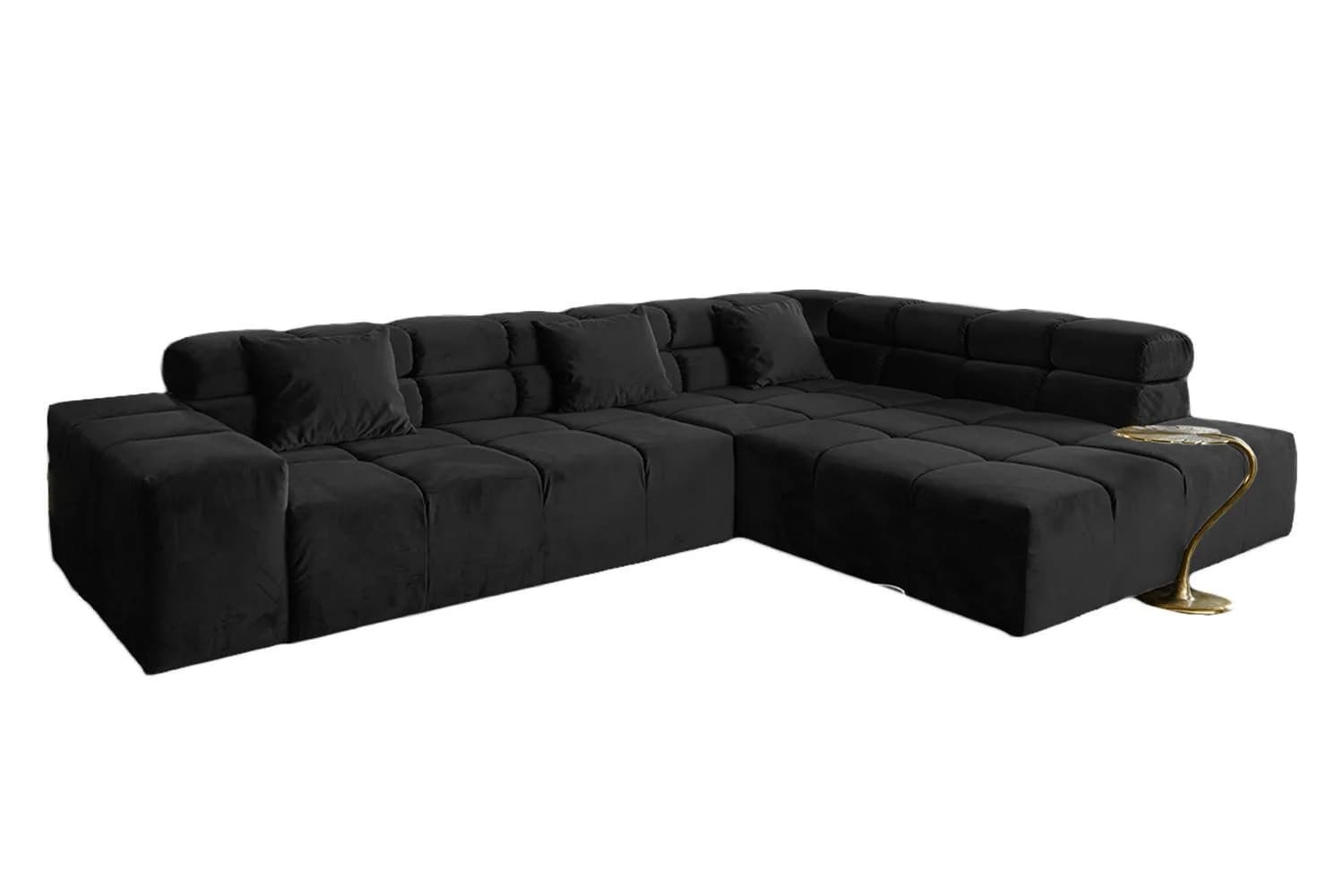 KAWOLA ECKSOFA NEVADA Schwarz Velvet