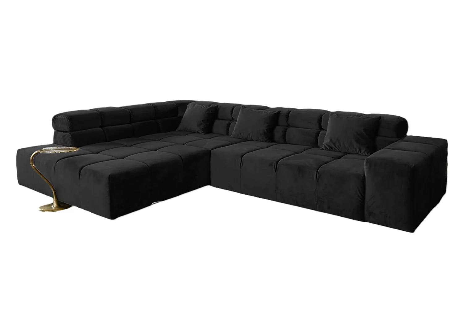 KAWOLA ECKSOFA NEVADA Schwarz Velvet