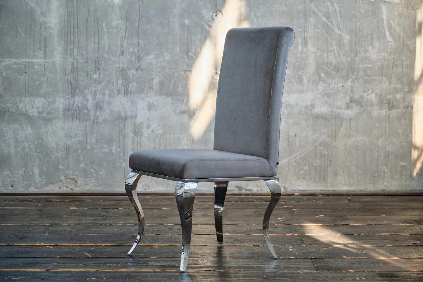 KAWOLA Esszimmerstuhl LEIA Barock Velvet Grau - Bild 3