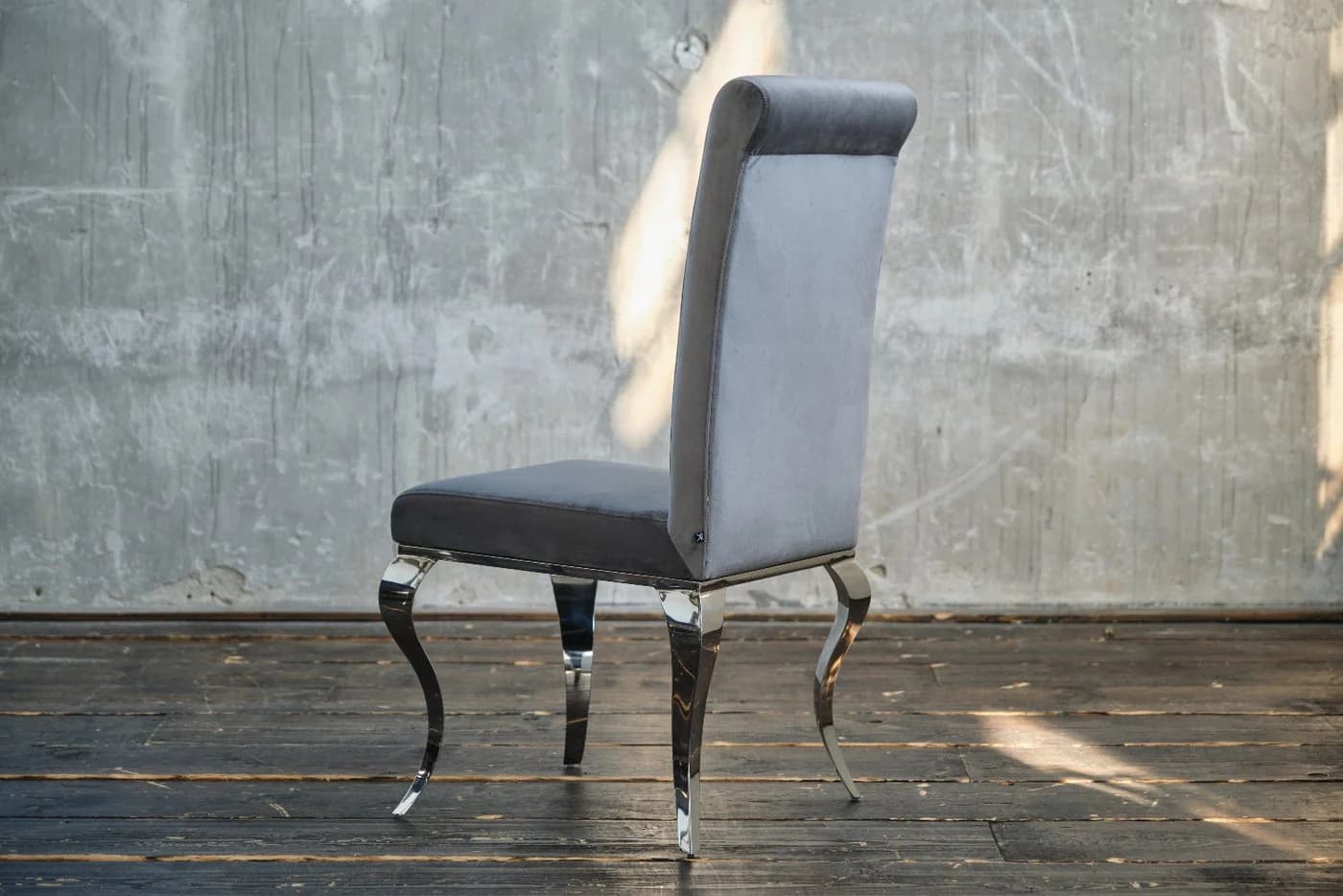 KAWOLA Esszimmerstuhl LEIA Barock Velvet Grau - Bild 5