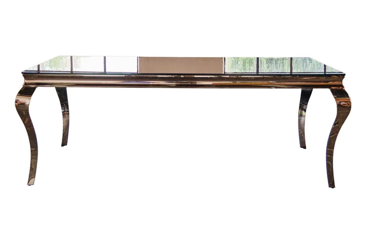 KAWOLA Esstisch AMARA Barock-Design Glas Edelstahl