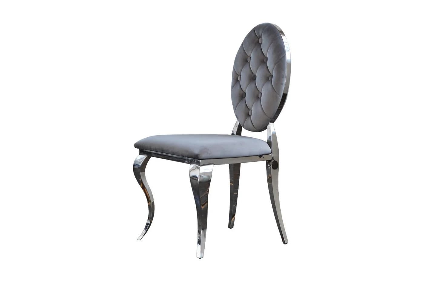 KAWOLA Esszimmerstuhl LINDA Barock Velvet Grau - Bild 2