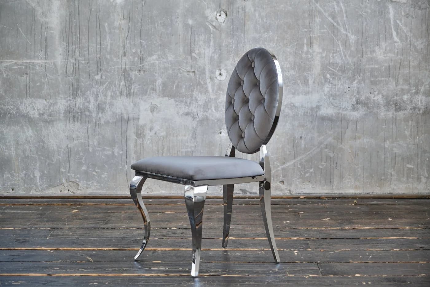 KAWOLA Esszimmerstuhl LINDA Barock Velvet Grau - Bild 3