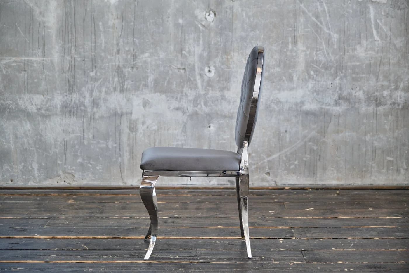 KAWOLA Esszimmerstuhl LINDA Barock Velvet Grau - Bild 5