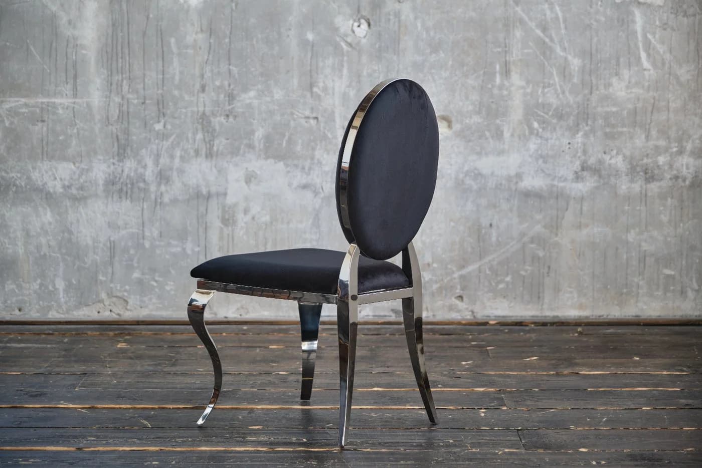 KAWOLA Esszimmerstuhl LINDA Barock Velvet Schwarz - Bild 5