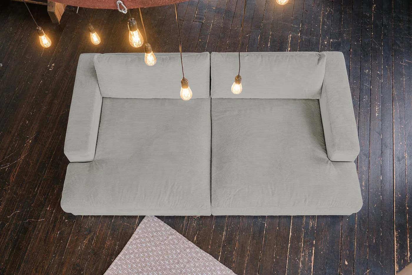 KAWOLA Big-Sofa MADELINE Cordsofa Grau Modernes Design - Bild 3