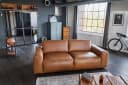 KAWOLA Sofa BODHI Leder Couch Modernes Sofa für Drei Braun Bild 2