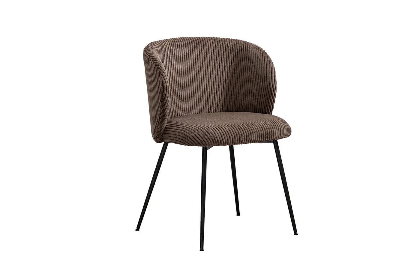 KAWOLA Esszimmerstuhl LENA Cordbezug Moderner Designstuhl Braun - Bild 2