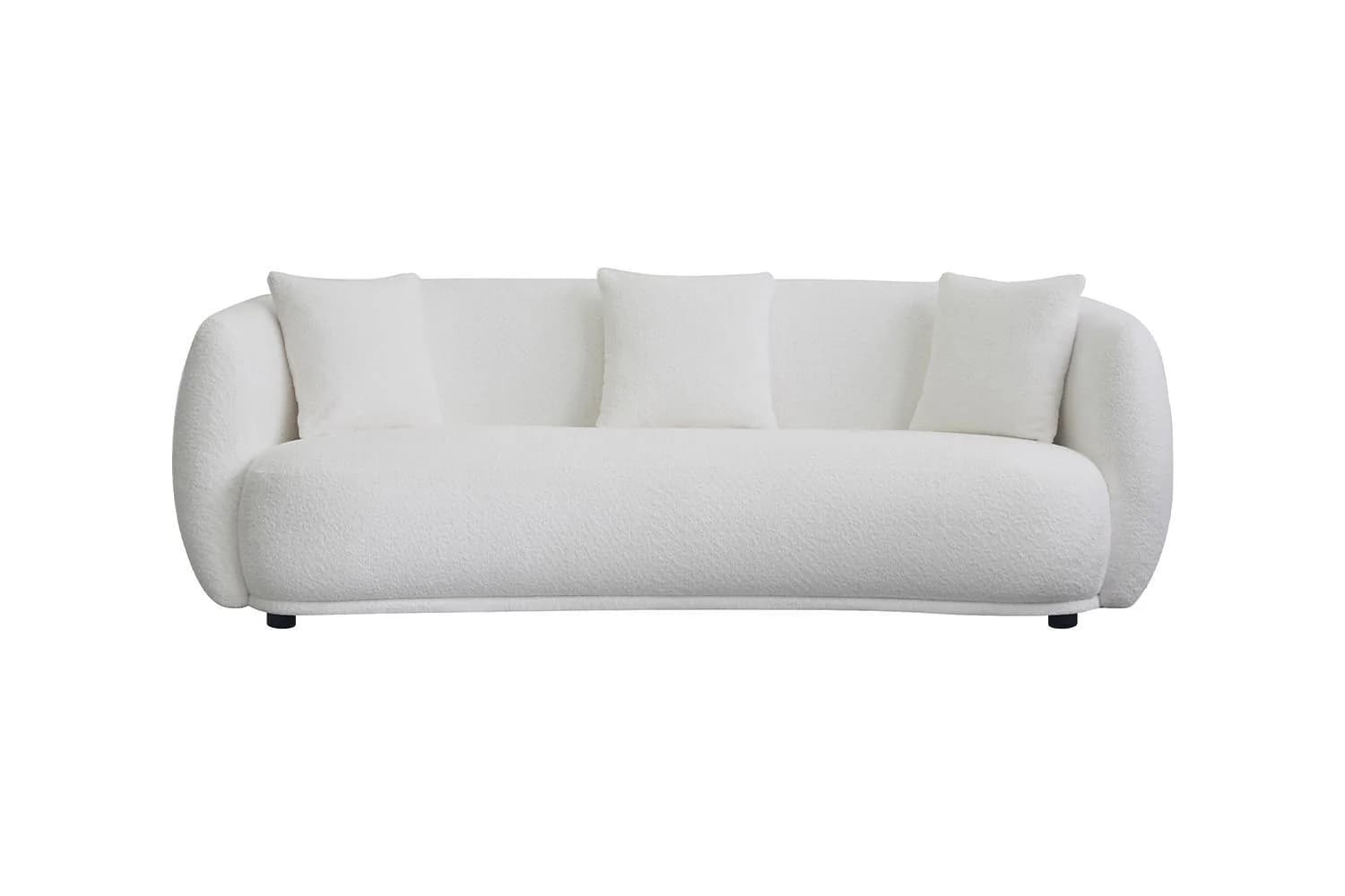 KAWOLA RADA 3-Sitzer Sofa Couch cremeweiß Bouclé