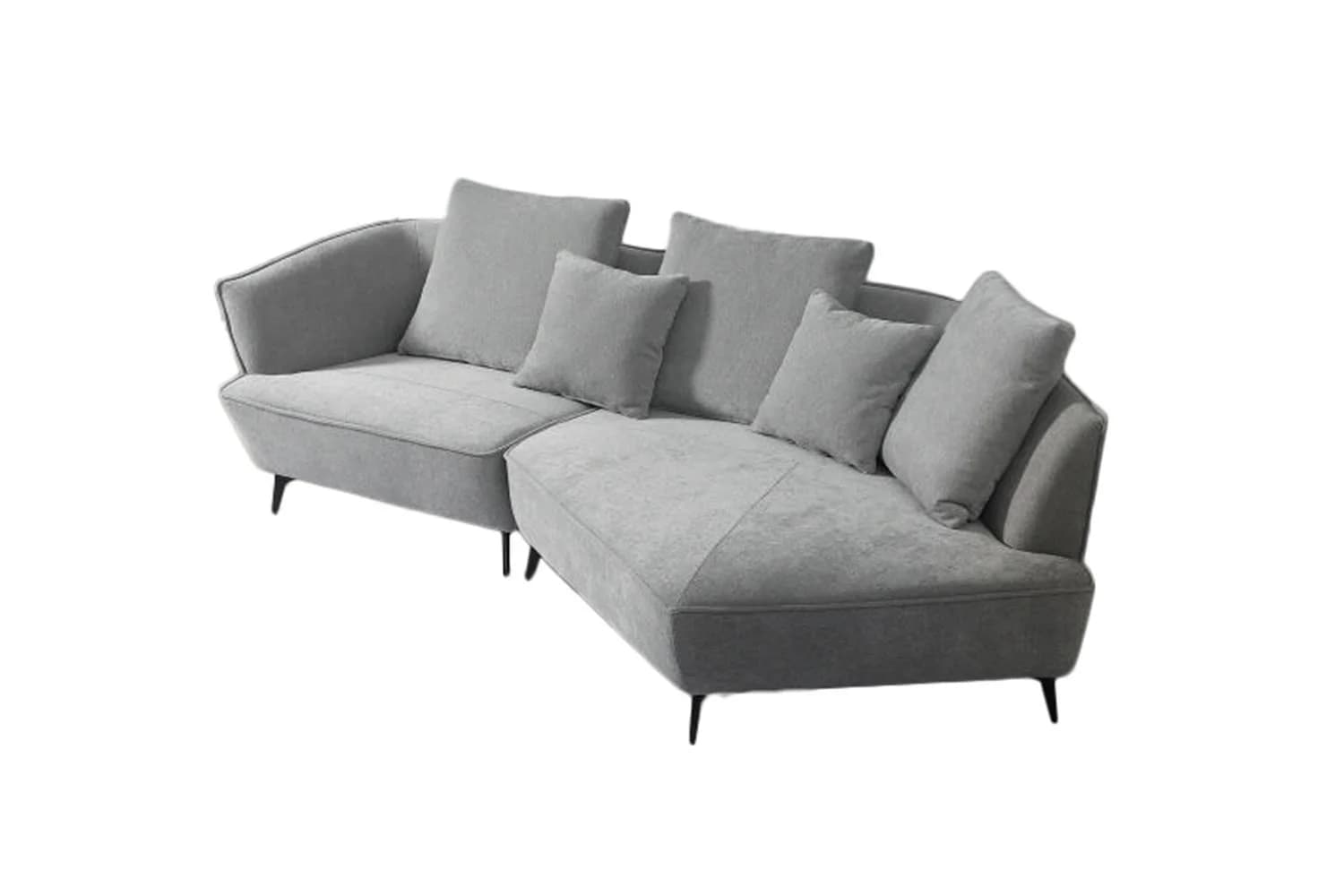 KAWOLA Ecksofa GARBO Modernes Sofa Grau Stoff