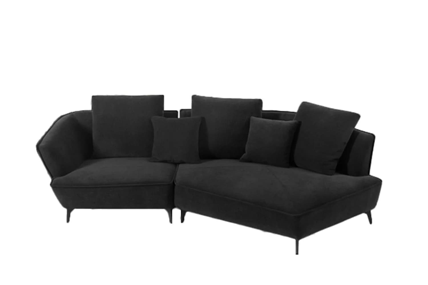 KAWOLA Designsofa GARBO Schwarz Webstoff