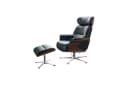 KAWOLA Relaxsessel TOSAR Leder Schwarz mit Hocker und Drehfunktion Bild 2