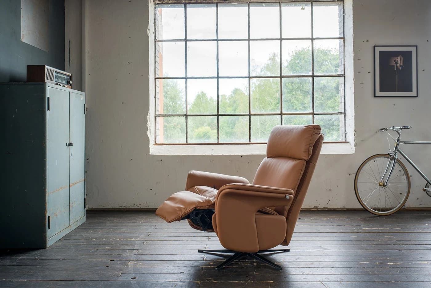 KAWOLA Relaxsessel NAMA Leder Braun mit Drehfunktion & Kopfstütze - Bild 3