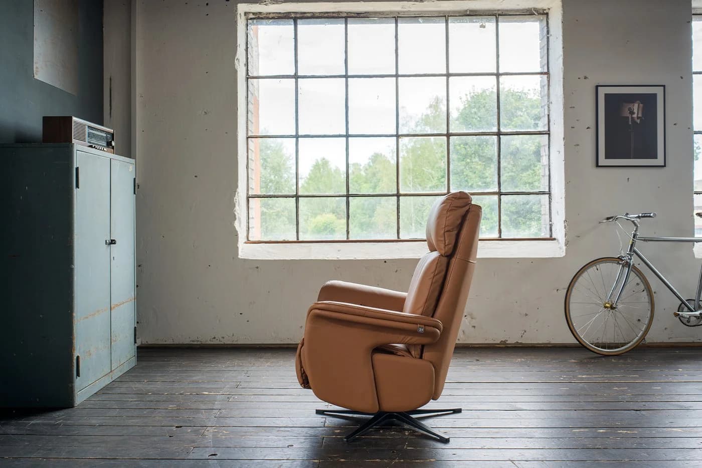 KAWOLA Relaxsessel NAMA Leder Braun mit Drehfunktion & Kopfstütze - Bild 5