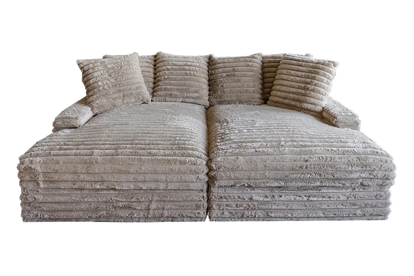 KAWOLA Big-Sofa CADY Cordsofa Taupe Wohnzimmer Couch