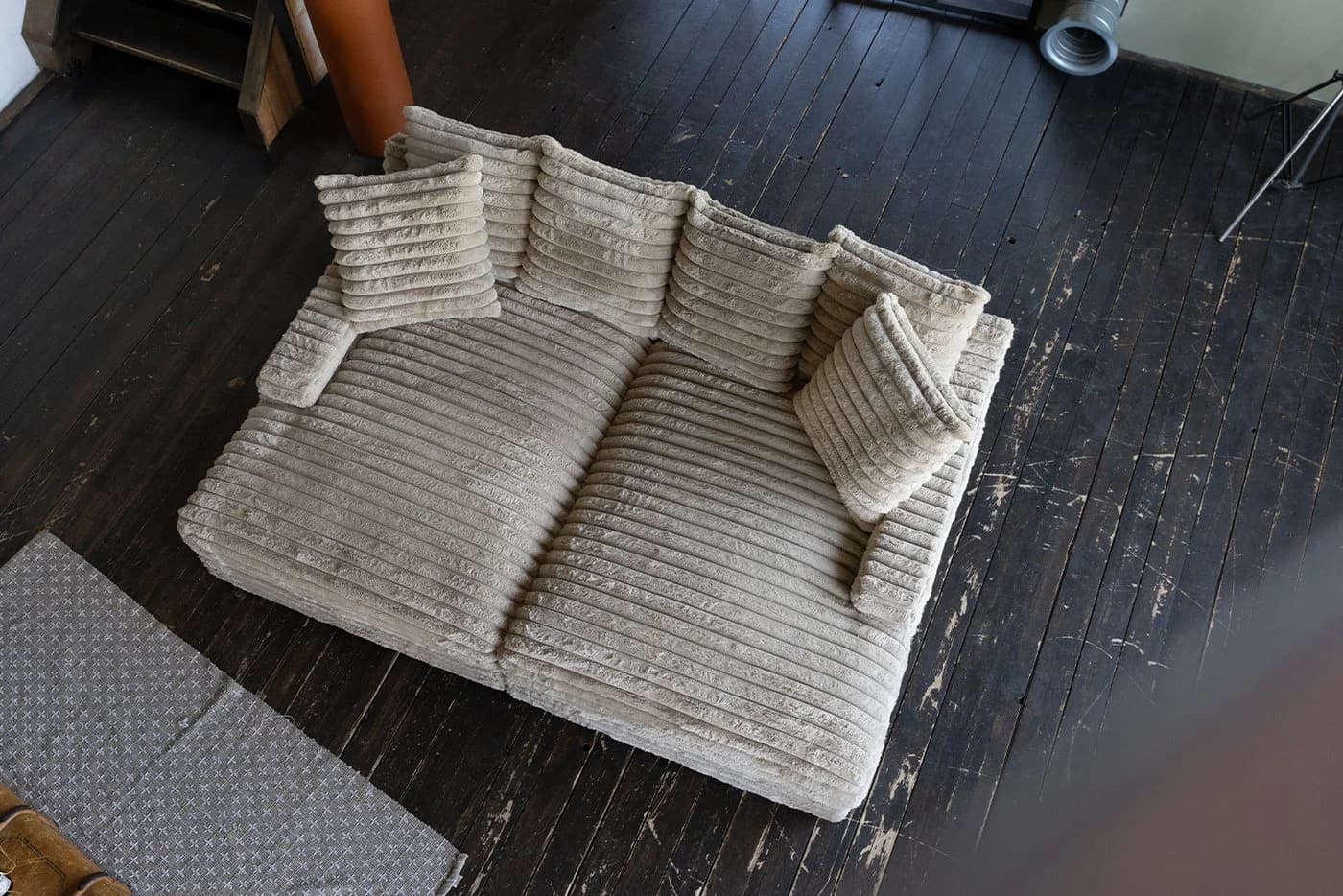 KAWOLA Big-Sofa CADY Cordsofa Taupe Wohnzimmer Couch - Bild 5