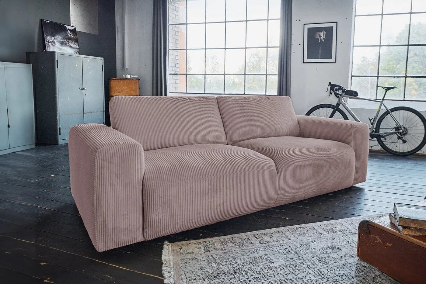 KAWOLA Sofa BODHI Cord 3-Sitzer Rosa Modern - Bild 2