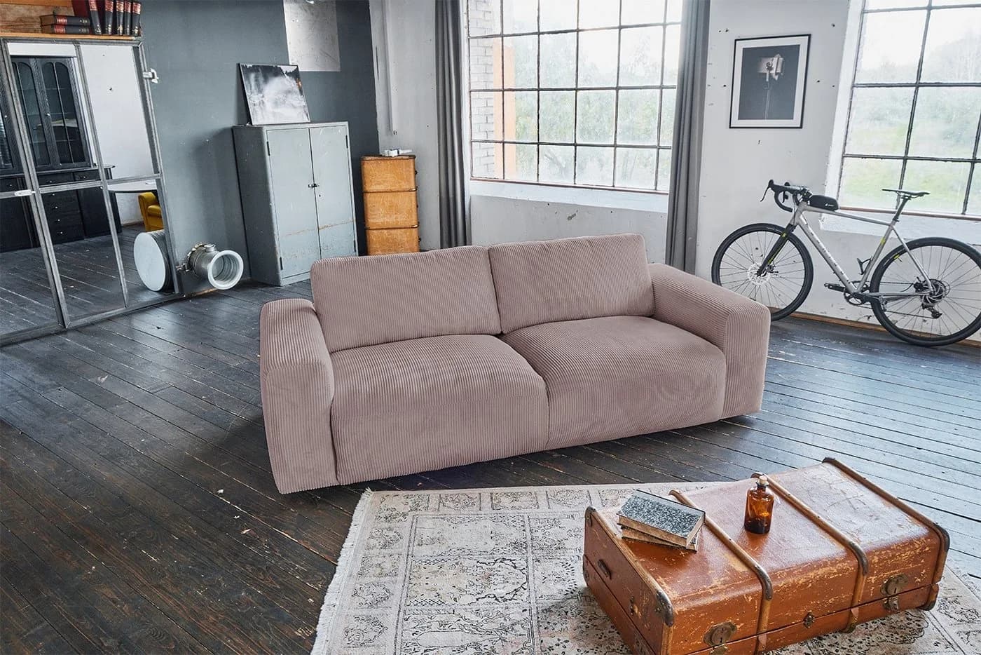 KAWOLA Sofa BODHI Cord 3-Sitzer Rosa Modern - Bild 3
