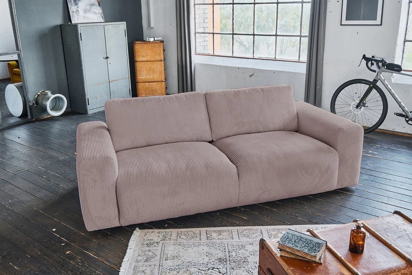 KAWOLA Sofa BODHI Cord 3-Sitzer Rosa Modern - Bild 4