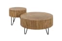 KAWOLA Couchtisch-Set LORENA Mangoholz Braun Wellenform-Design Bild 2