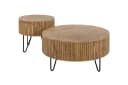 KAWOLA Couchtisch-Set LORENA Mangoholz Braun Wellenform-Design Bild 5