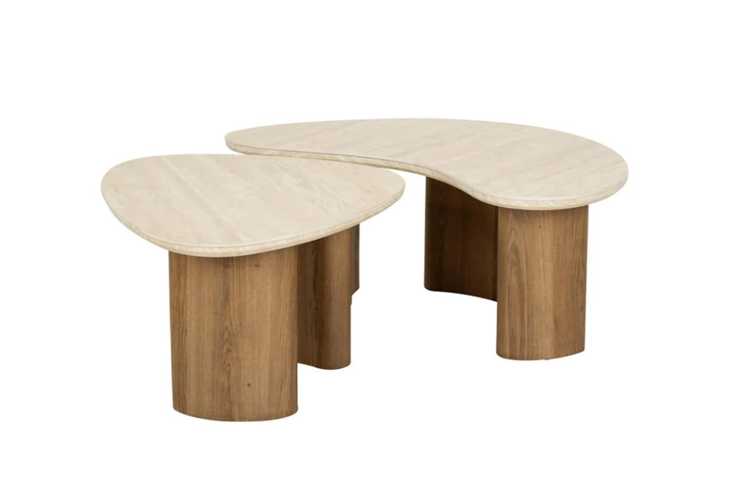 KAWOLA COUCHTISCH PRETO 2ER SET Weiß Keramik