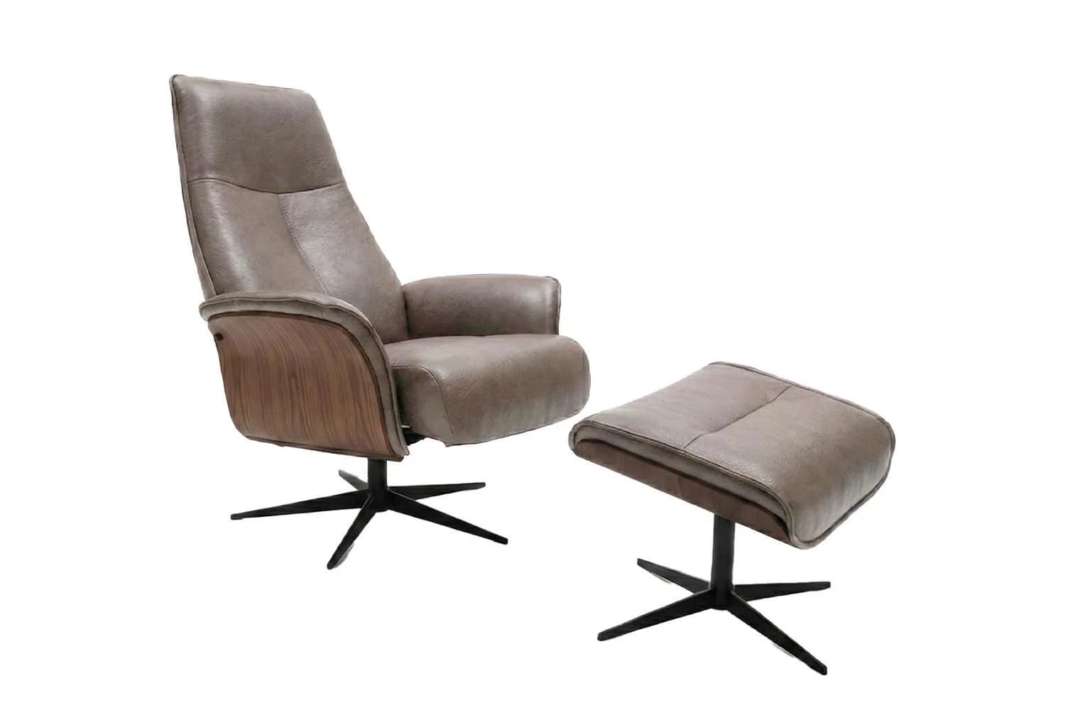 KAWOLA Relaxsessel FERREIRA Anthrazit Lederfaserstoff Relaxfunktion