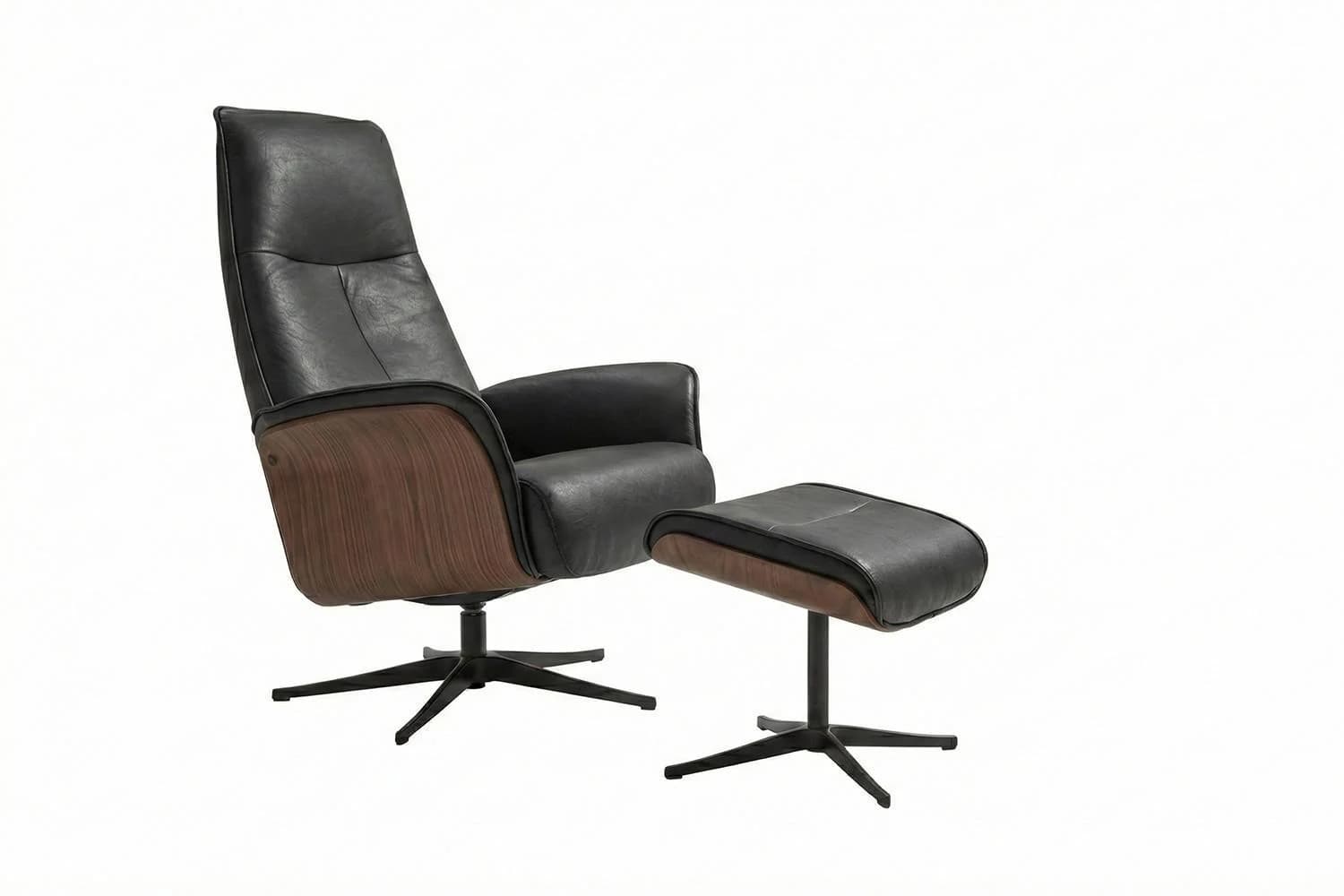 KAWOLA Relaxsessel FERREIRA Schwarz Leder Relaxfunktion