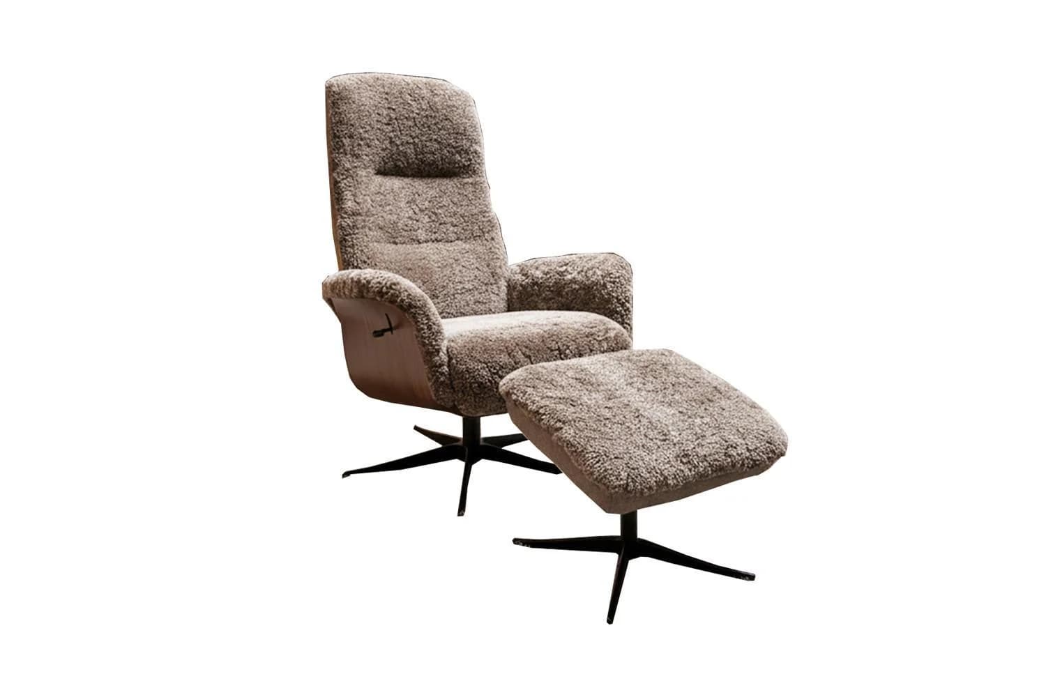 KAWOLA Relaxsessel SILVA Schaffell Beige Komfort Drehsessel