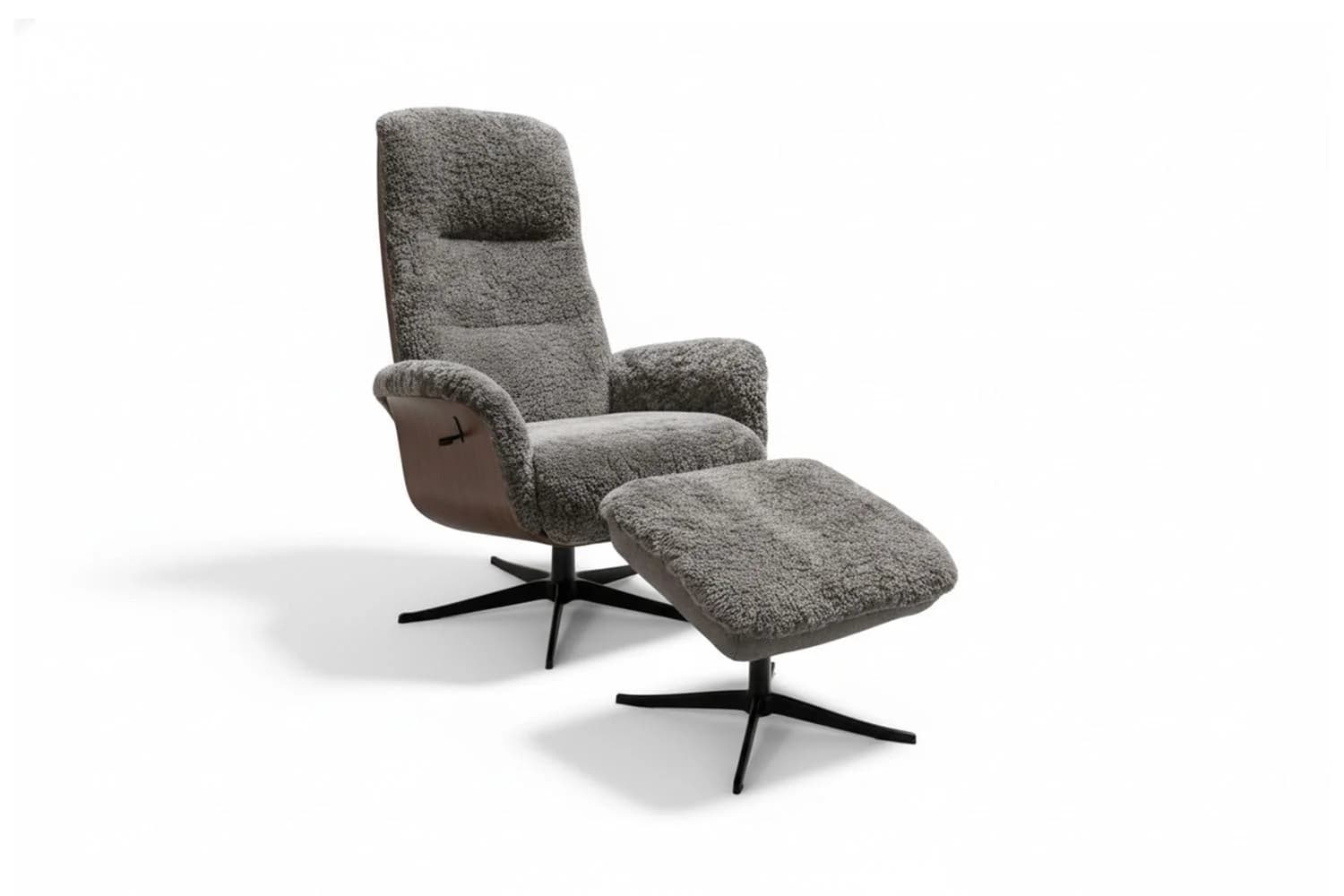 KAWOLA RELAXSESSEL SILVA Hellgrau Schaffell Relaxfunktion