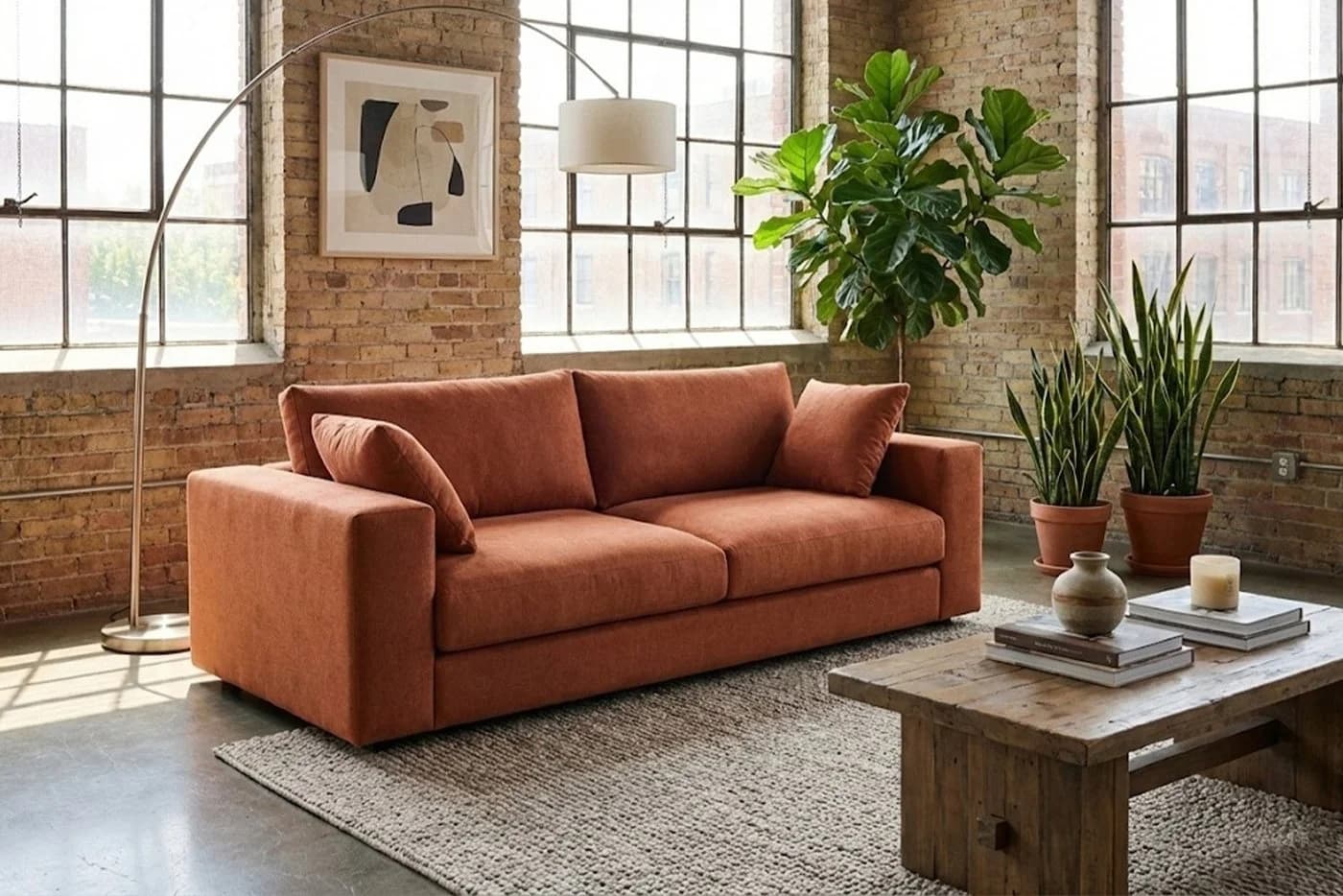 KAWOLA 3-Sitzer Sofa AMINA Stoff Couch Braun Modern - Bild 2
