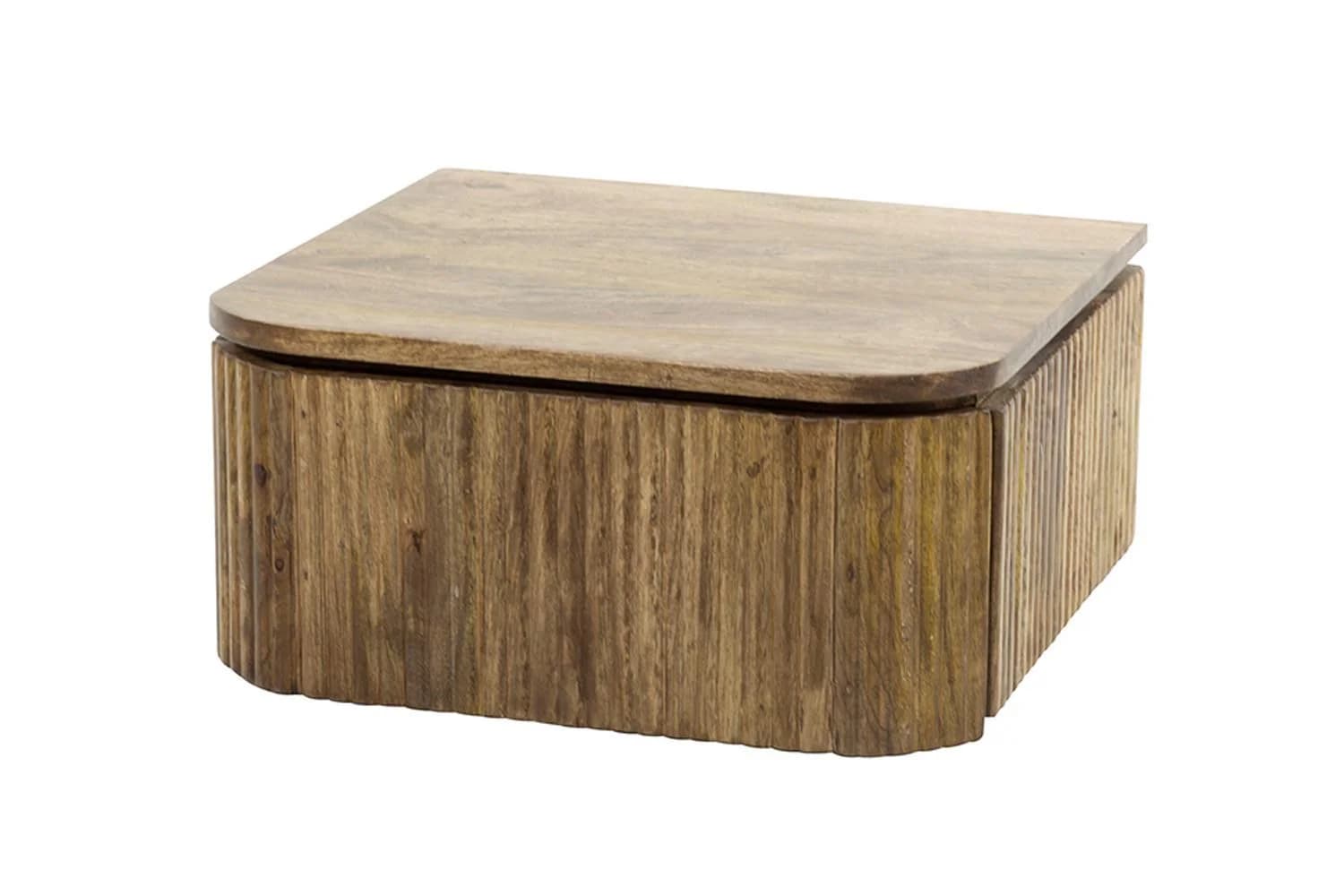 KAWOLA Nachttisch HEVE Mango-Holz Modern Braun