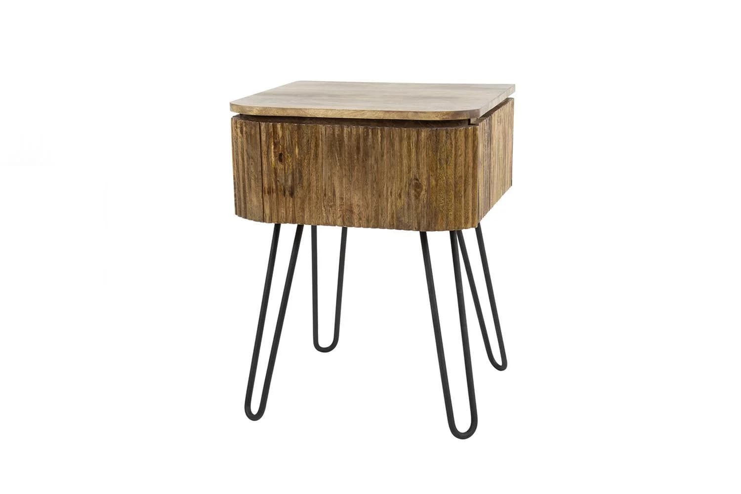 KAWOLA Nachttisch HEVE Mango-Holz Modern