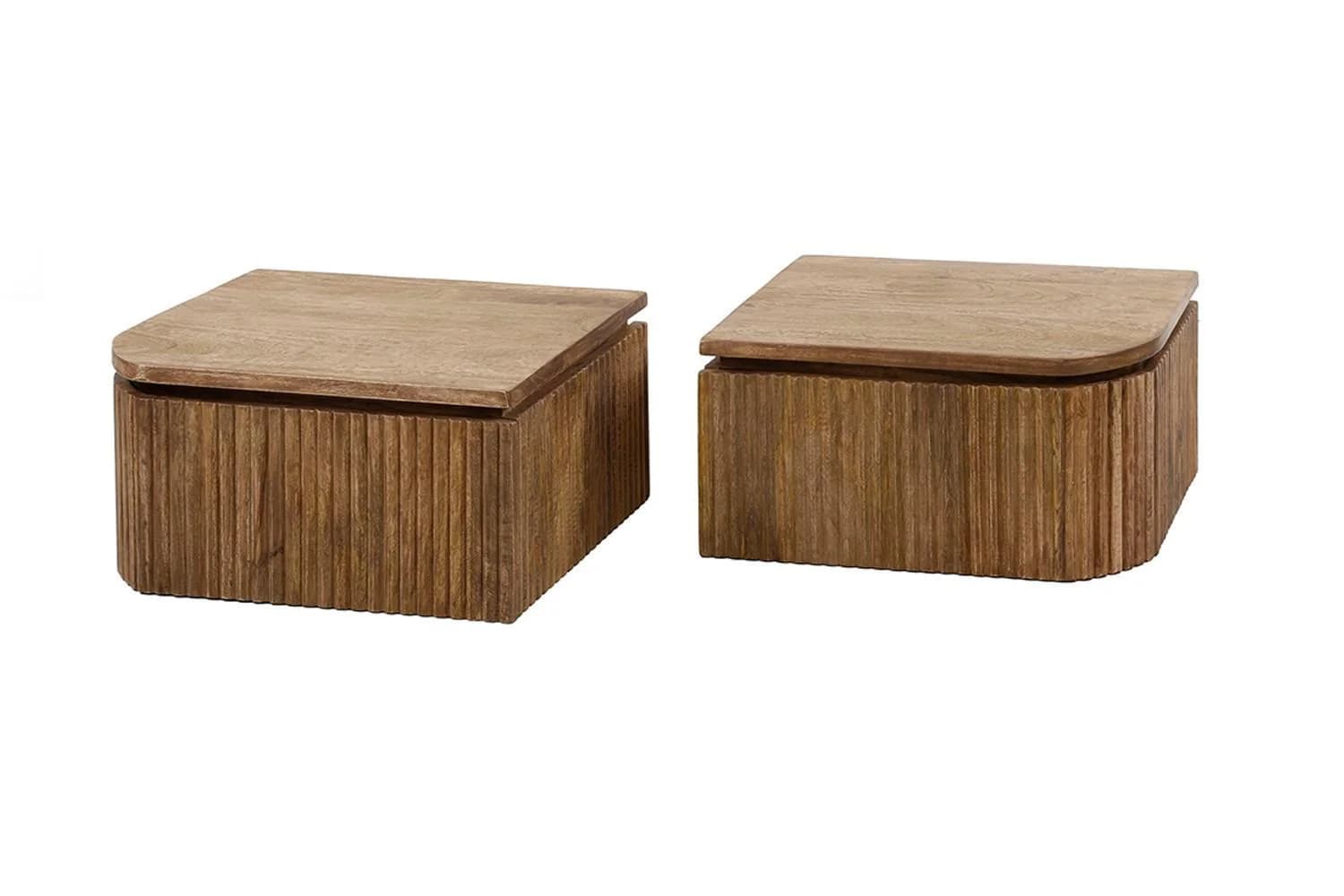 KAWOLA Nachttisch HEVE 2er Set Mango-Holz