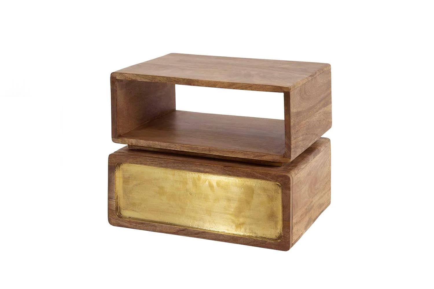KAWOLA Nachttisch BRASY Mango-Holz Braun Modern