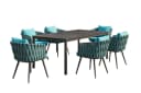 KAWOLA Garten-Essgruppe LUSHA 7-tlg. Outdoor-Set mit Sinterstein & Rope-Design Bild 1