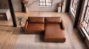 KAWOLA Ecksofa MARLIN Lederfaserstoff Cognac Longchair rechts Bild 3