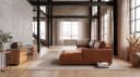 KAWOLA Ecksofa MARLIN Lederfaserstoff Cognac Longchair rechts Bild 4
