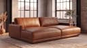 KAWOLA Big-Sofa MARLIN Lederfaserstoff Cognac Bild 2