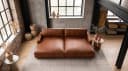 KAWOLA Big-Sofa MARLIN Lederfaserstoff Cognac Bild 3