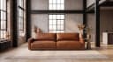 KAWOLA 3-Sitzer Sofa MARLIN Lederfaserstoff Cognac Bild 1