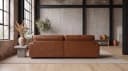 KAWOLA 3-Sitzer Sofa MARLIN Lederfaserstoff Cognac Bild 5
