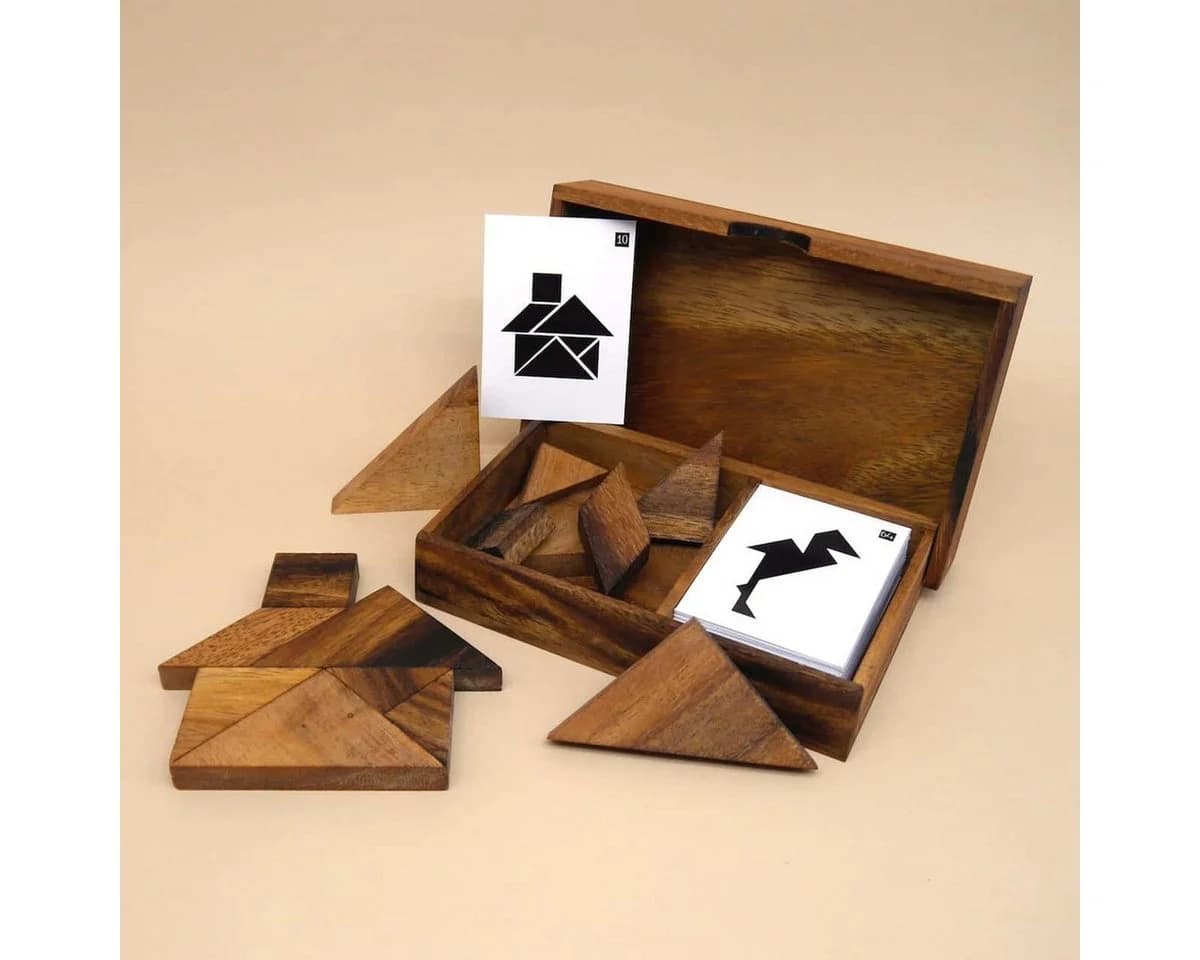 ROMBOL Denkspiele Doppeltangram Holzspiel für 2 Spieler - Bild 2