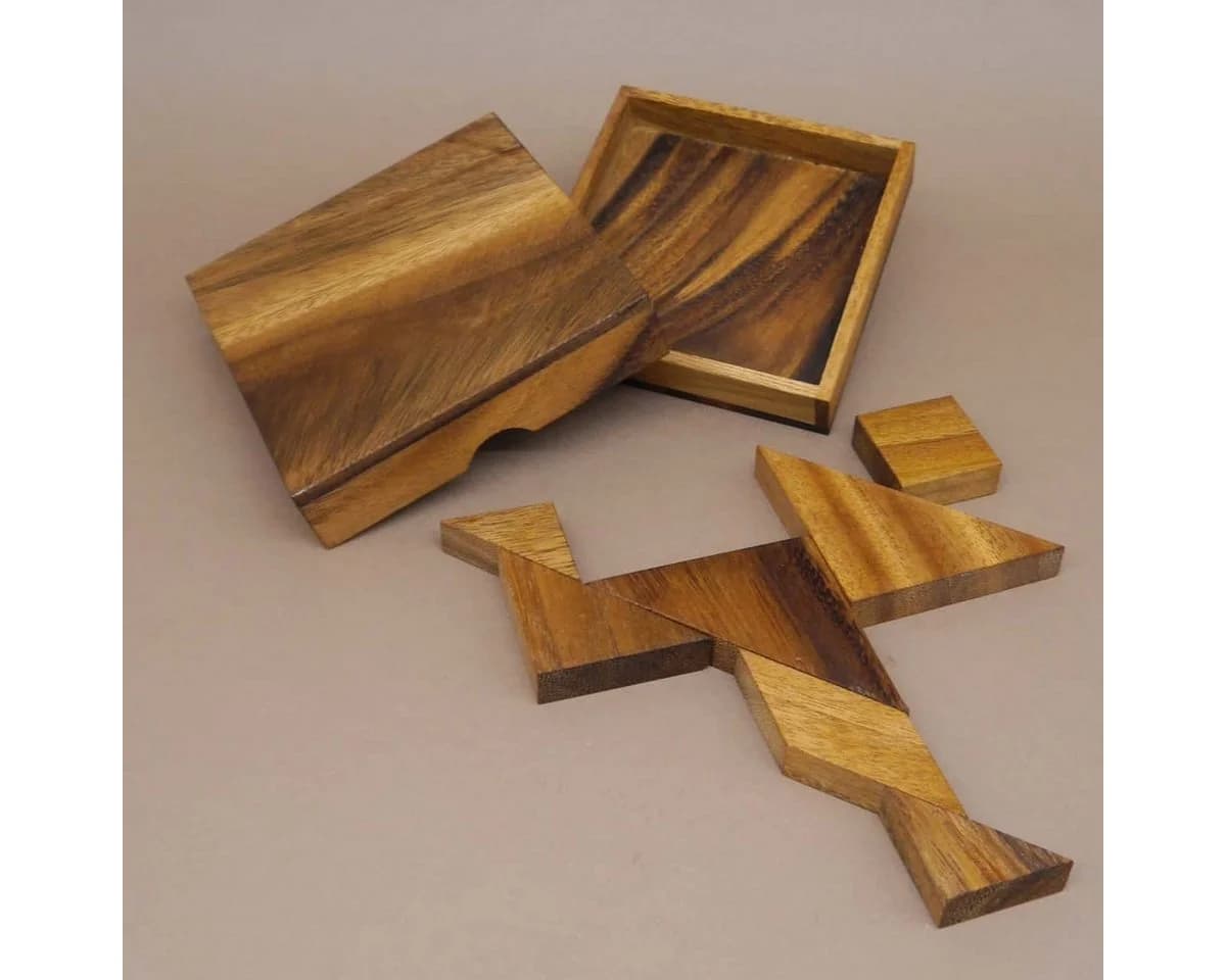 ROMBOL Tangram Holzpuzzle - Klassisches Denkspiel aus Holz - Bild 2
